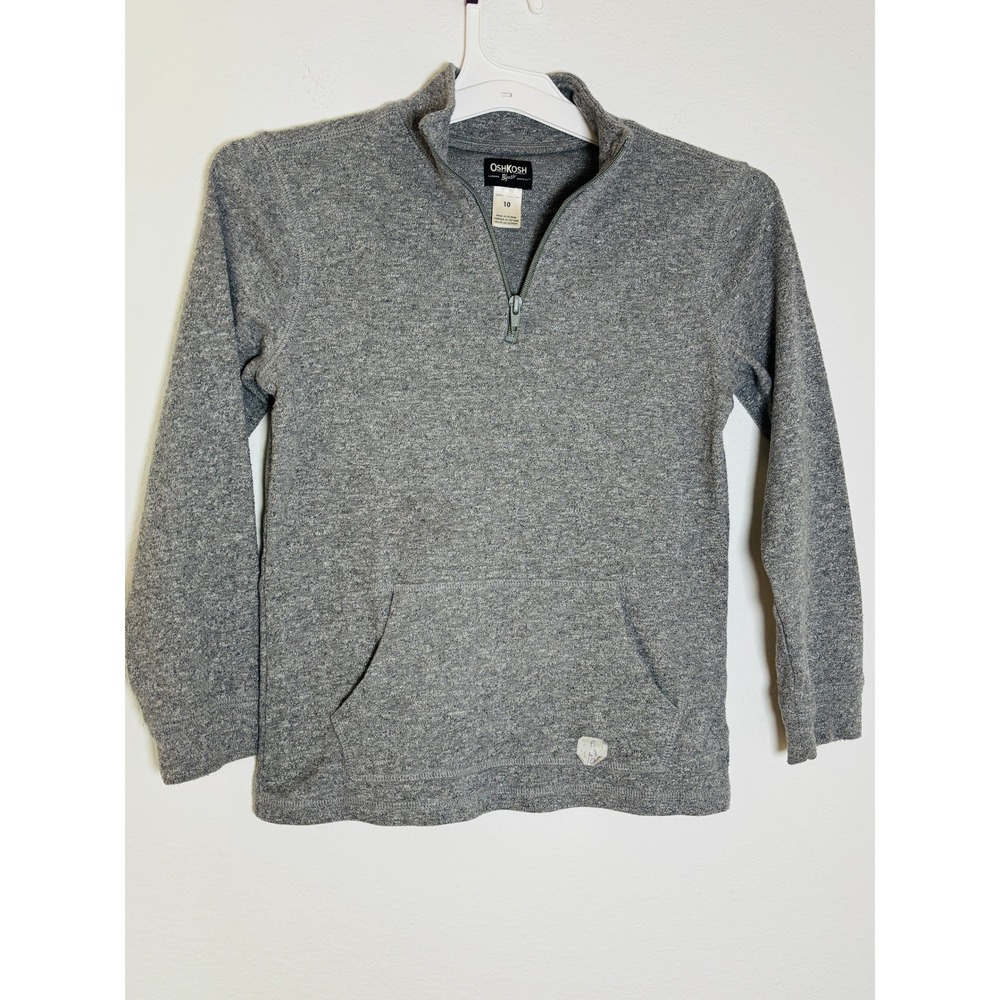Rossignol‎ Grey Marl Quarter Zip Pullover Sweater Kangaroo Pocket Mock Neck Mens